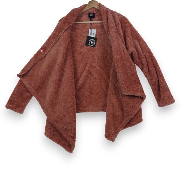 Bobeau Womens Cardigan Sweater Size S Pink Cozycore Weekend Snap Waterfall FLAW - Picture 3 of 14